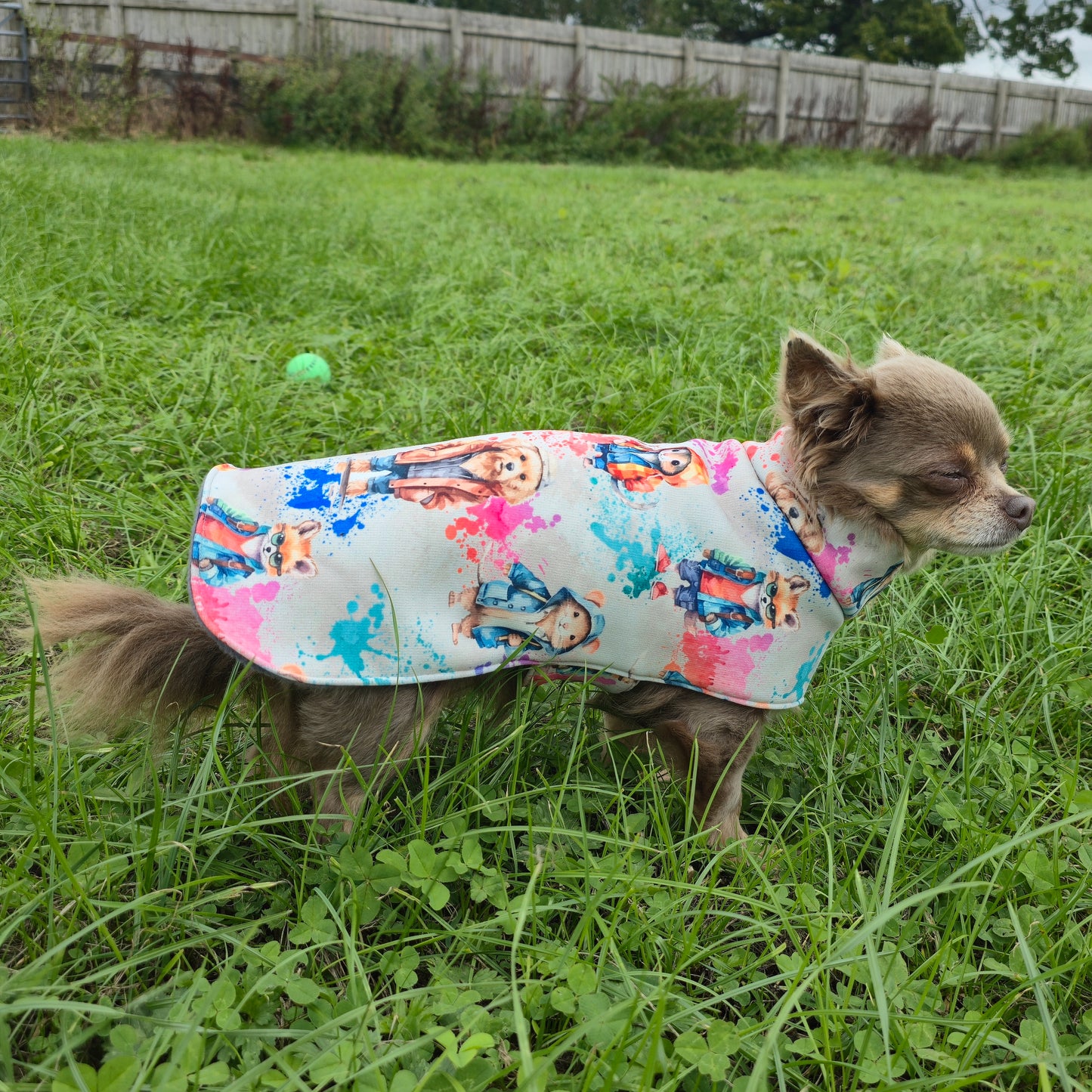 Waterproof Sofshell & Fleece Dog Coat DOUBLE Thickness Cute Animal Print Design