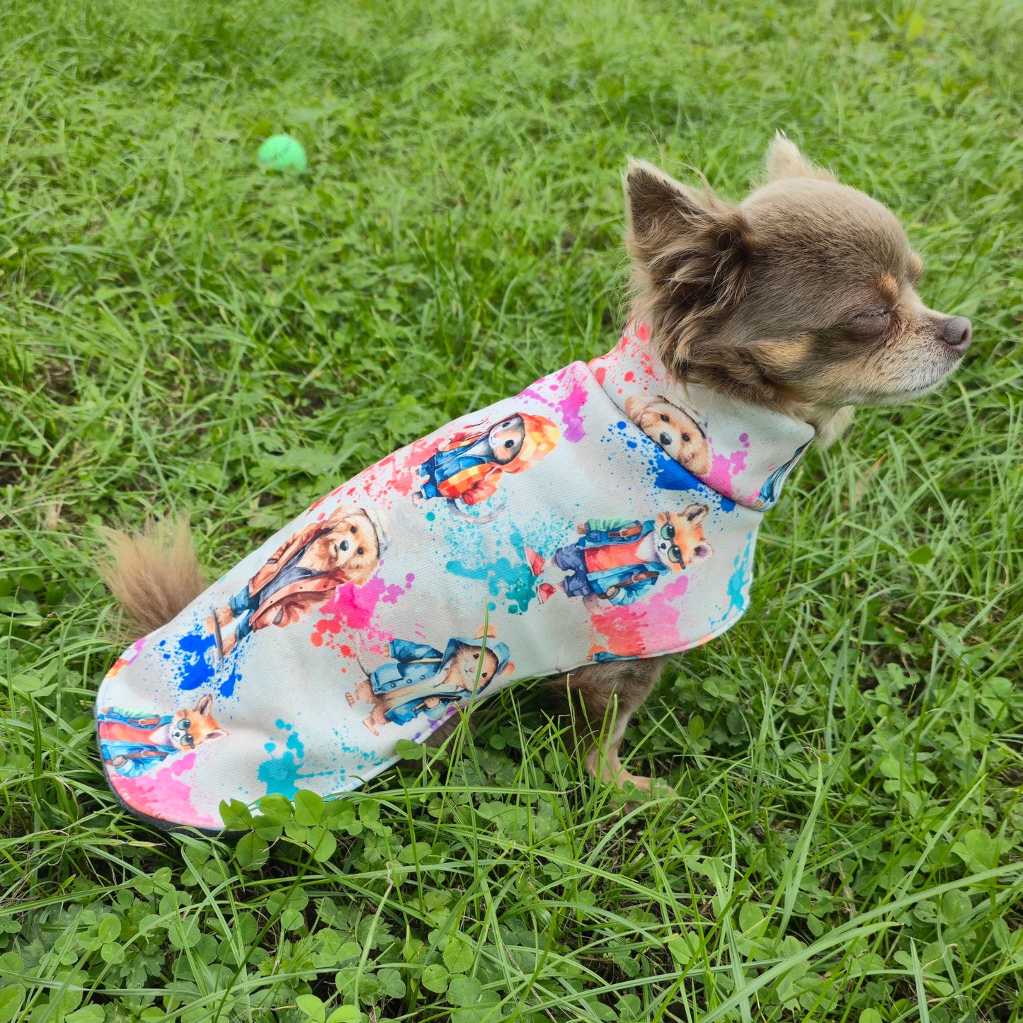 Waterproof Sofshell & Fleece Dog Coat DOUBLE Thickness Cute Animal Print Design