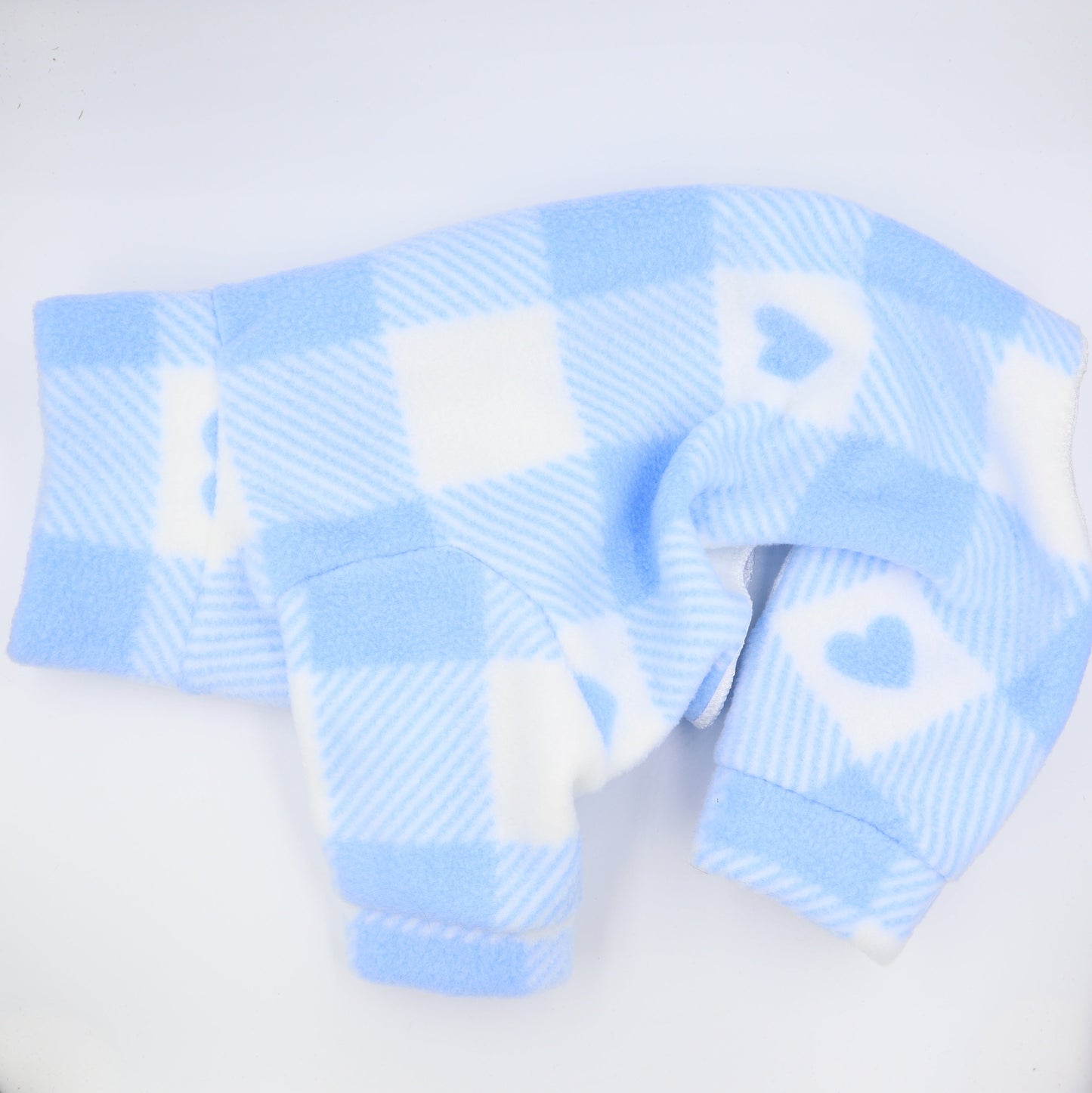 Waterproof Fleece Suit in Blue White Check Print Design Also Available as a Jumper Tankie or Coat