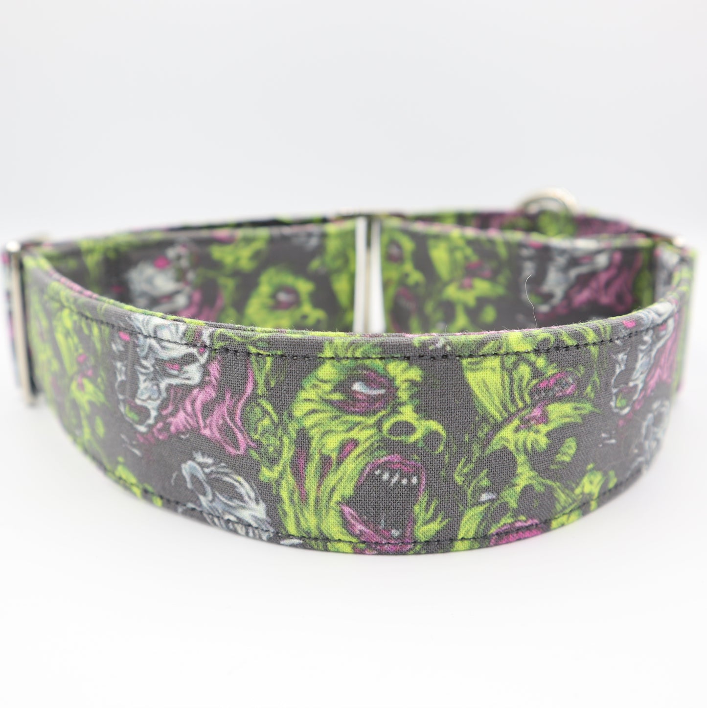 Halloween Martingale Dog Collar in Zombie Fabric Up to 38mm Width