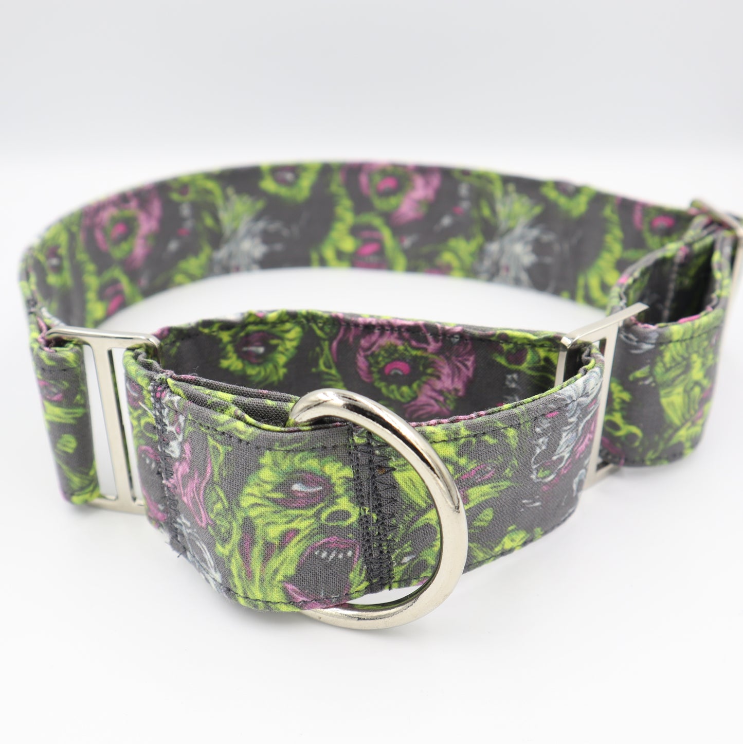 Halloween Martingale Dog Collar in Zombie Fabric Up to 38mm Width