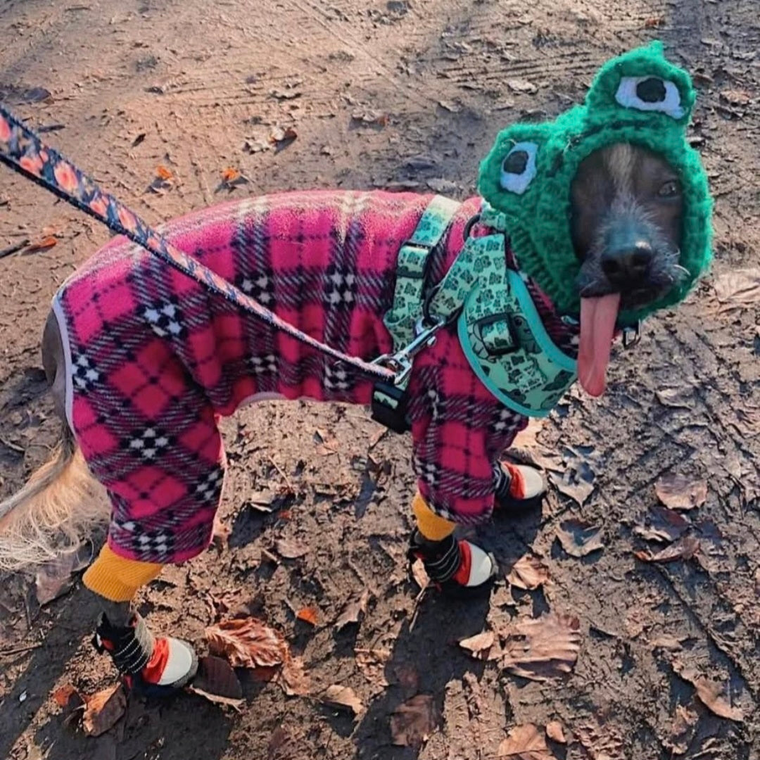 Waterproof Fleece Suit in Bright Pink Tartan Print Design Also Available as a Jumper Tankie or Coat