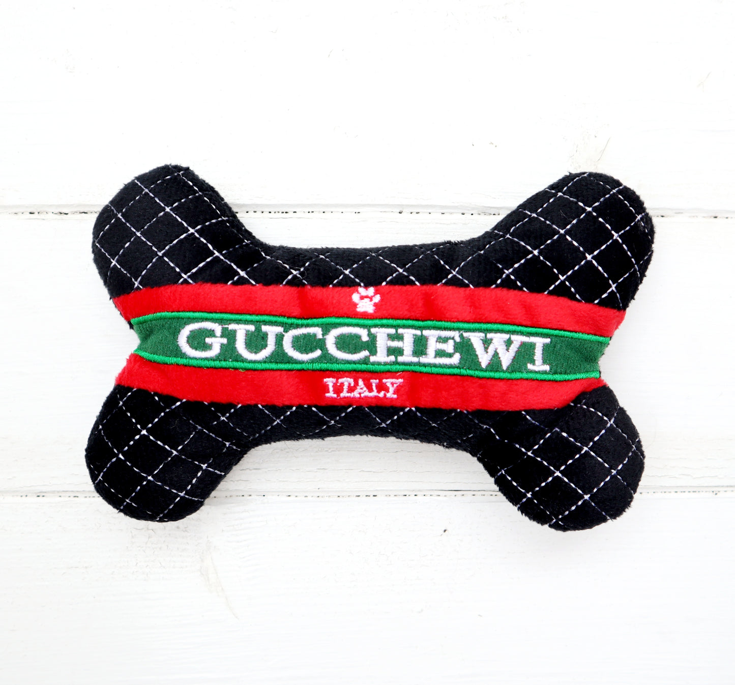 'Designer' Dog Plush Bone Toy Gucchewi
