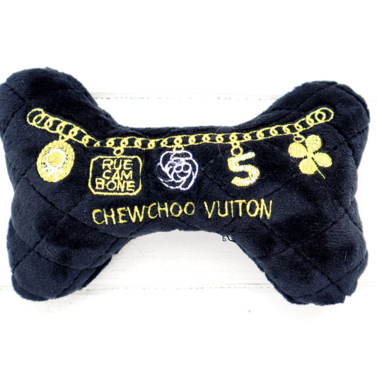 'Designer' Dog Plush Bone Toy Chewchoo Vuiton