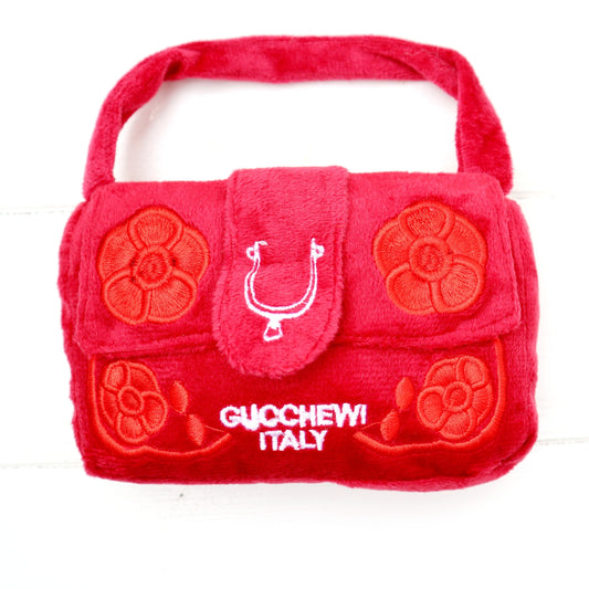 'Designer' Dog Plush Bag Toy Gucchewi