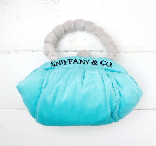 'Designer' Dog Plush Bag Toy Sniffany
