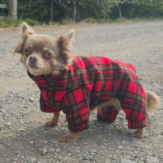 Christmas Tartan Waterproof Fleece Suit Also Available as a Jumper Tankie or Coat