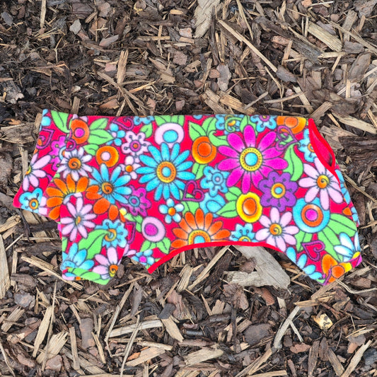 Waterproof Fleece Suit in Bright Flower Print Design Also Available as a Jumper or Coat