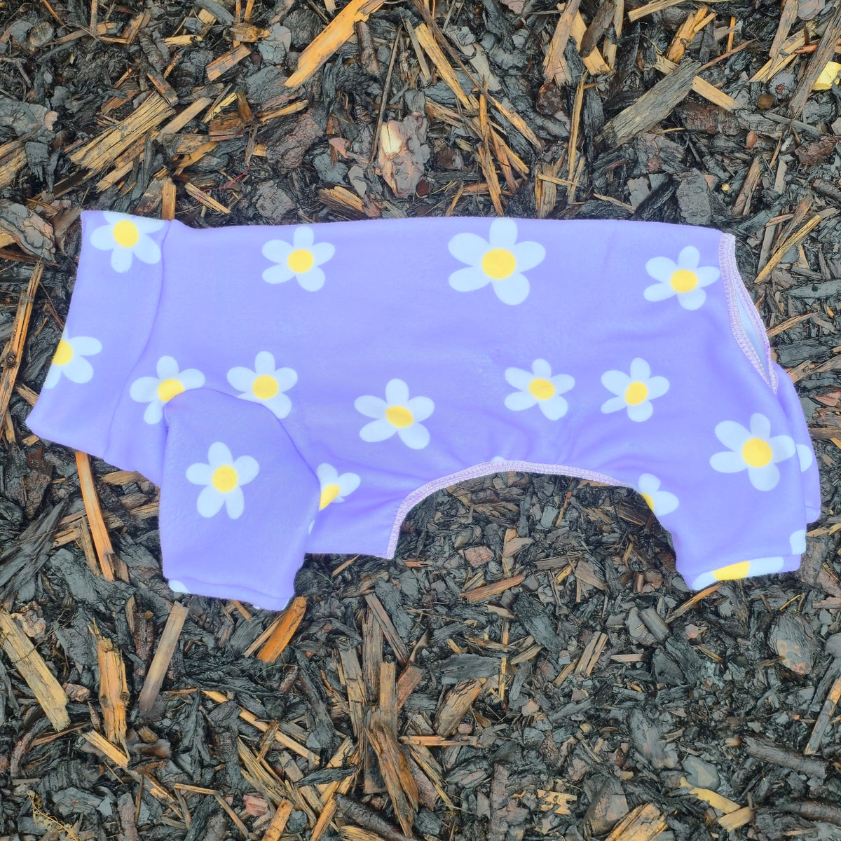 Waterproof Lightweight Super Soft Digital Printed Fleece Suit in Lilac Daisy Print Design Also Available as a Jumper or Coat