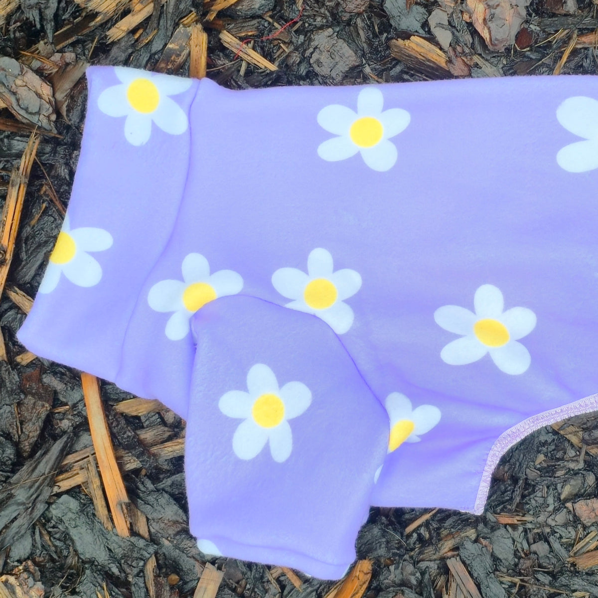 Waterproof Lightweight Super Soft Digital Printed Fleece Suit in Lilac Daisy Print Design Also Available as a Jumper or Coat