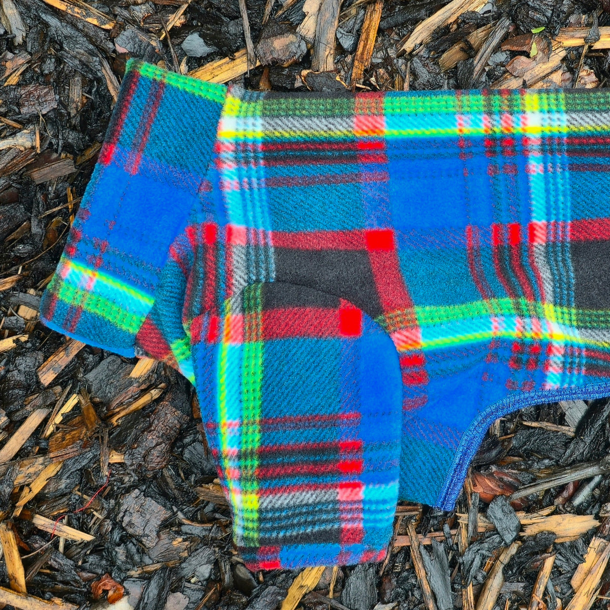 Waterproof Fleece Suit in Bright Tartan Check Print Design Also Available as a Jumper or Coat