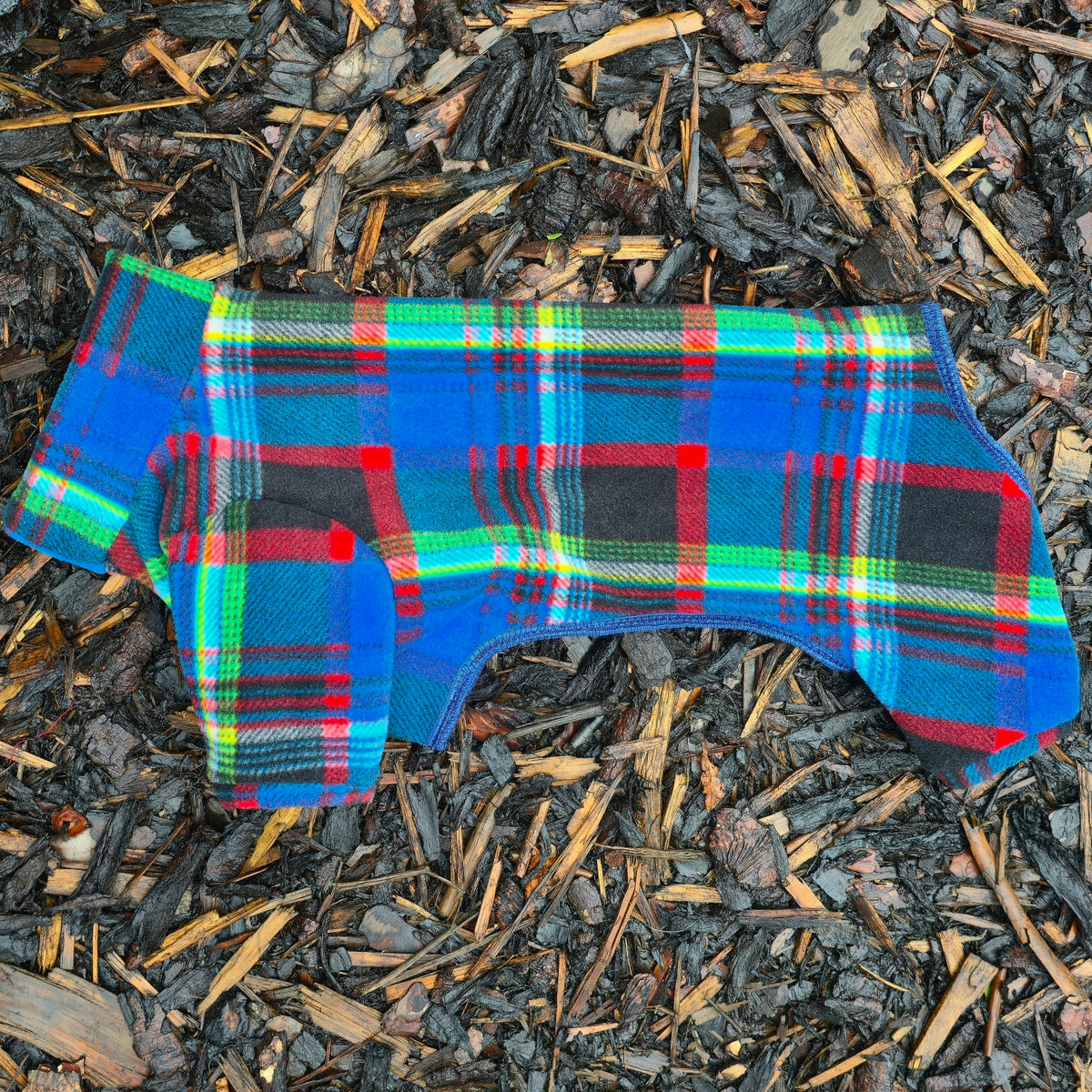 Waterproof Fleece Suit in Bright Tartan Check Print Design Also Available as a Jumper or Coat