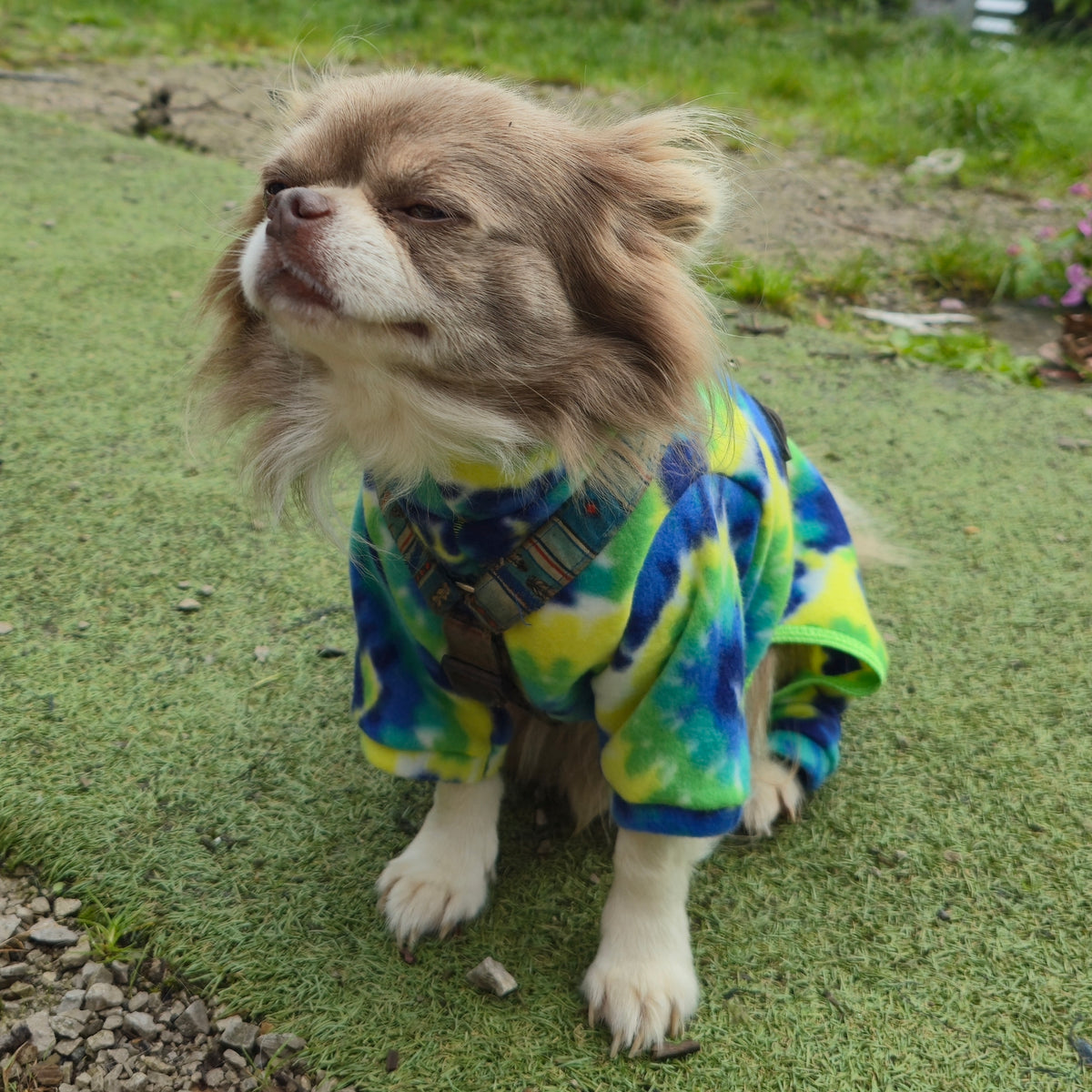 Waterproof Lightweight Fleece Suit in Bright Psychedelic Print Design Also Available as a Jumper or Coat