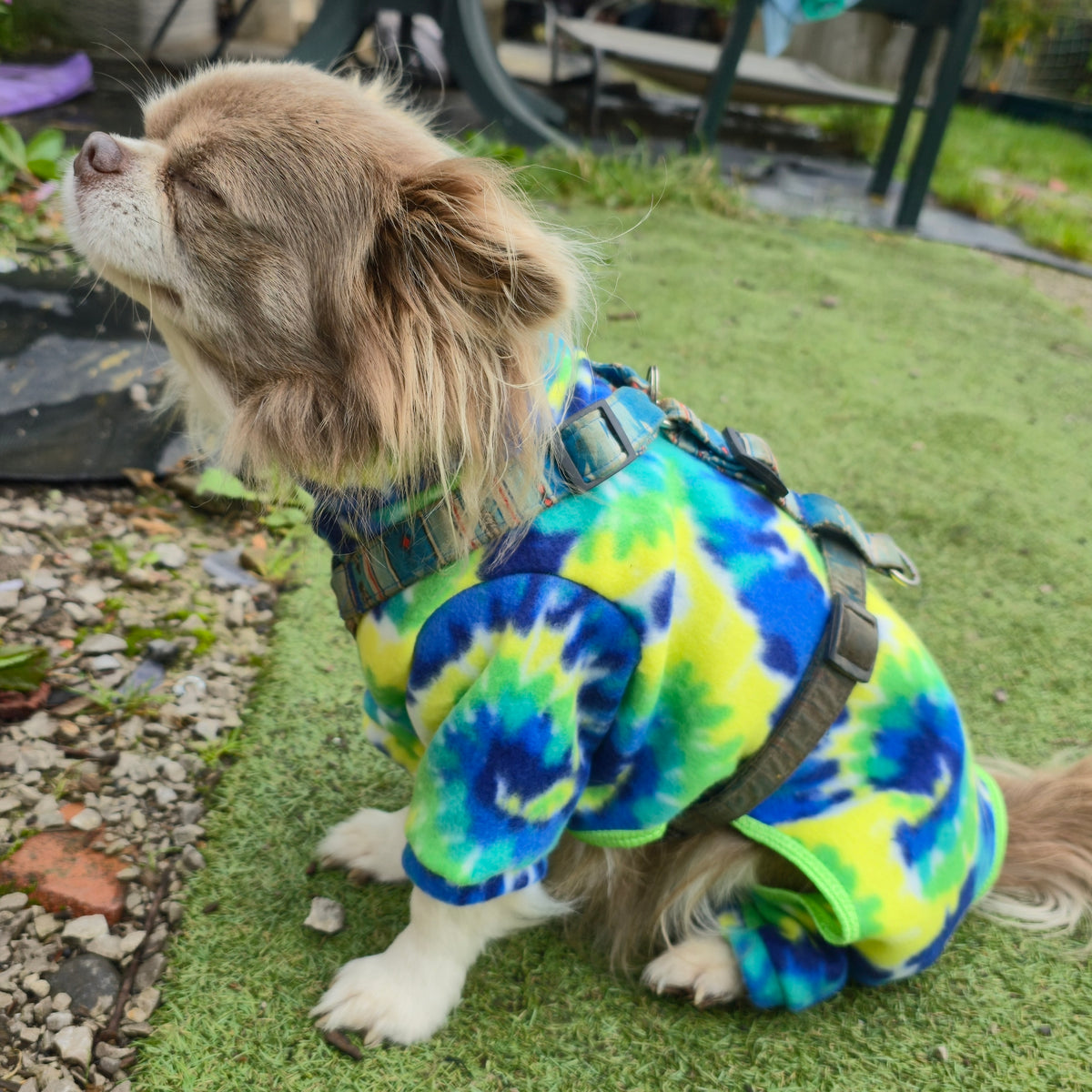 Waterproof Lightweight Fleece Suit in Bright Psychedelic Print Design Also Available as a Jumper or Coat