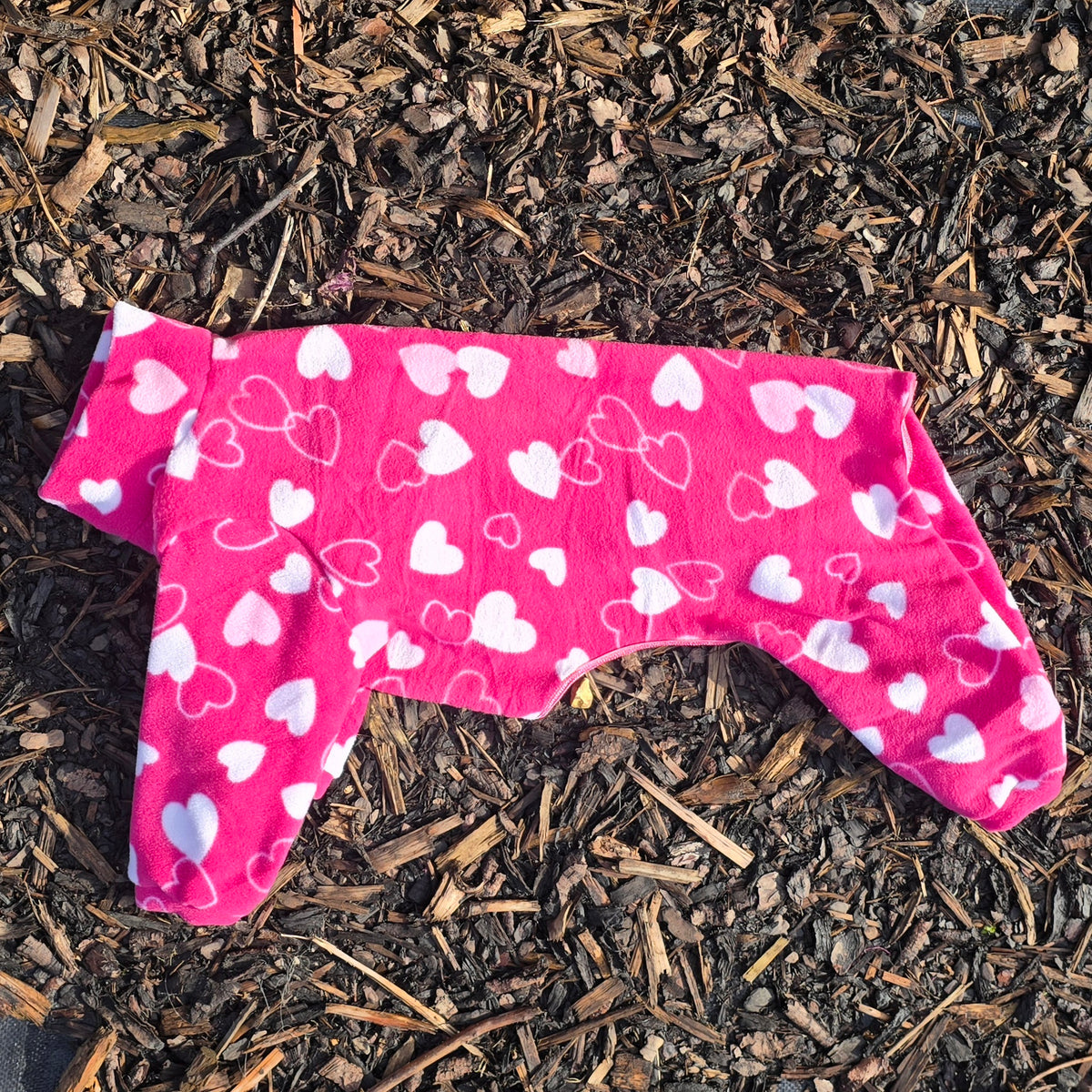 Waterproof Fleece Suit in Bright Pink Heart Print Design Also Available as a Jumper or Coat