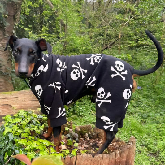Waterproof Fleece Suit in Black and White Skull Design Also Available as a Jumper  Tankie or Coat