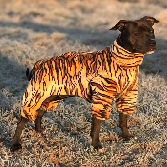 Waterproof Fleece Suit in Tiger Print Design Also Available as a Jumper Tankie or Coat