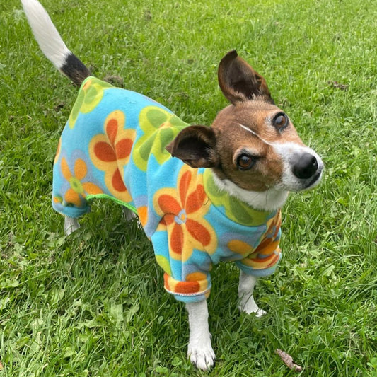 Waterproof Fleece Suit in Bright Flower Print Design Also Available as a Jumper or Coat