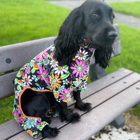 Waterproof Fleece Suit in Bright Flower Print Design Also Available as a Jumper or Coat