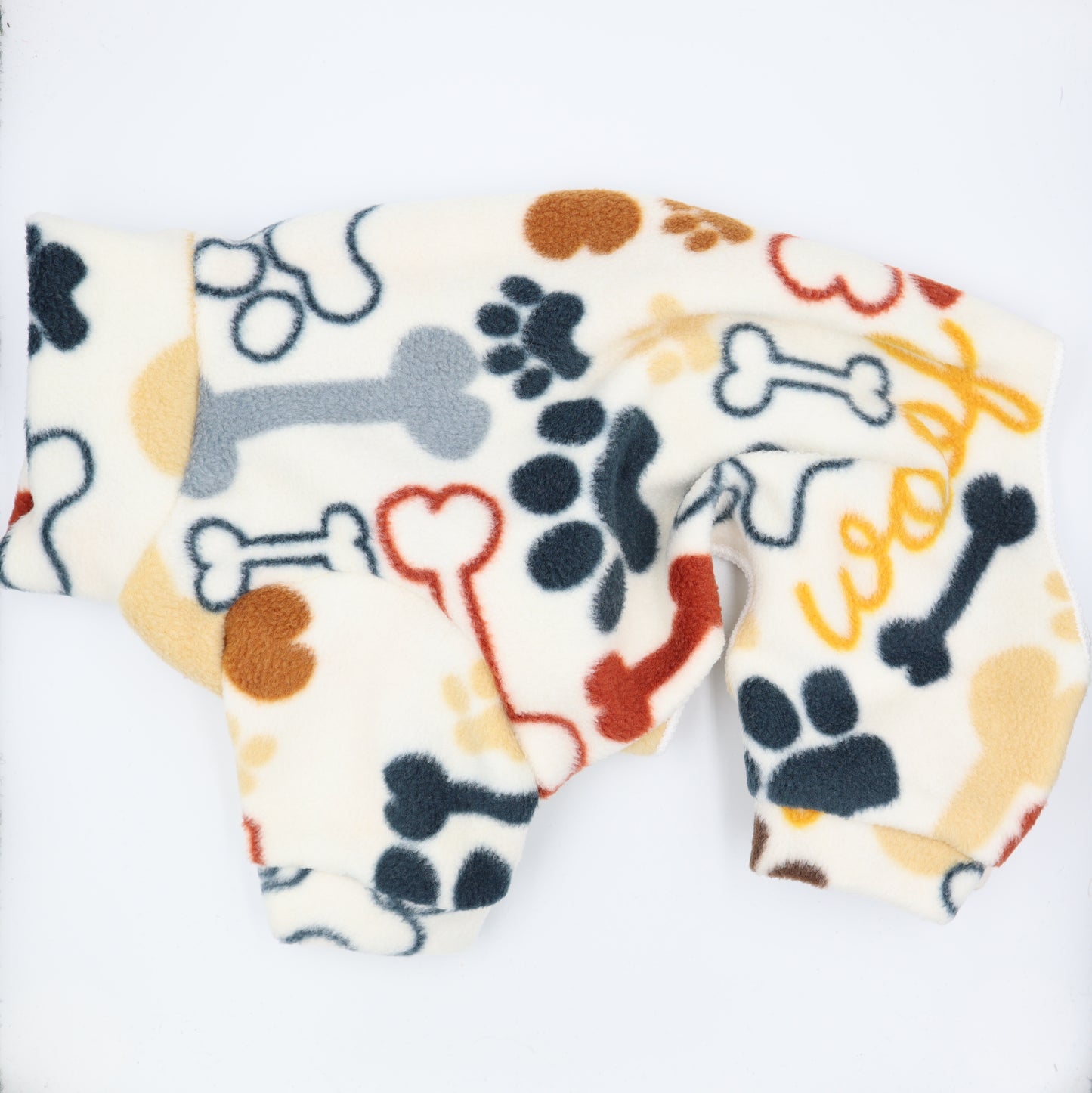 Cute Bone, Paw & Woof! Design Waterproof Fleece Suit Also Available as a Jumper Tankie or Coat