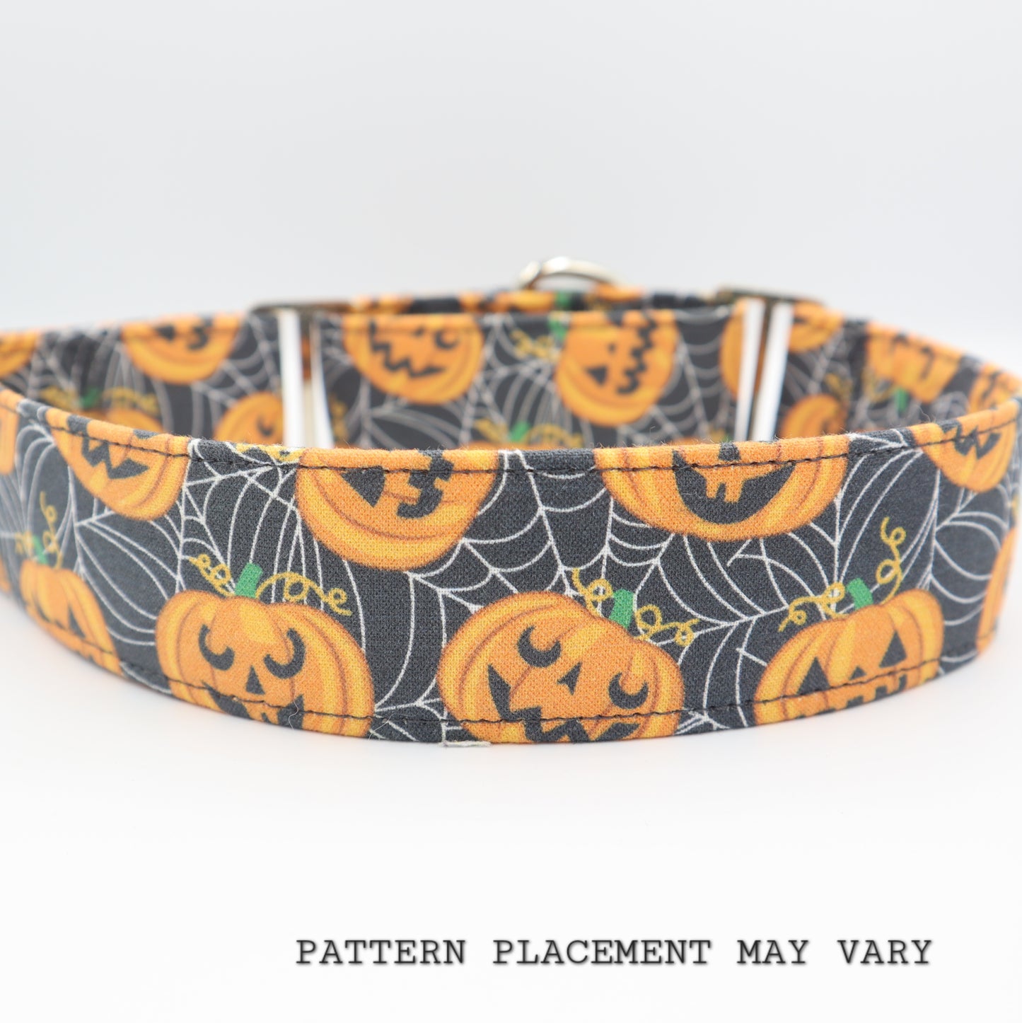 Halloween Martingale Dog Collar in Horror Monster Pumpkin Fabric Up to 38mm Width