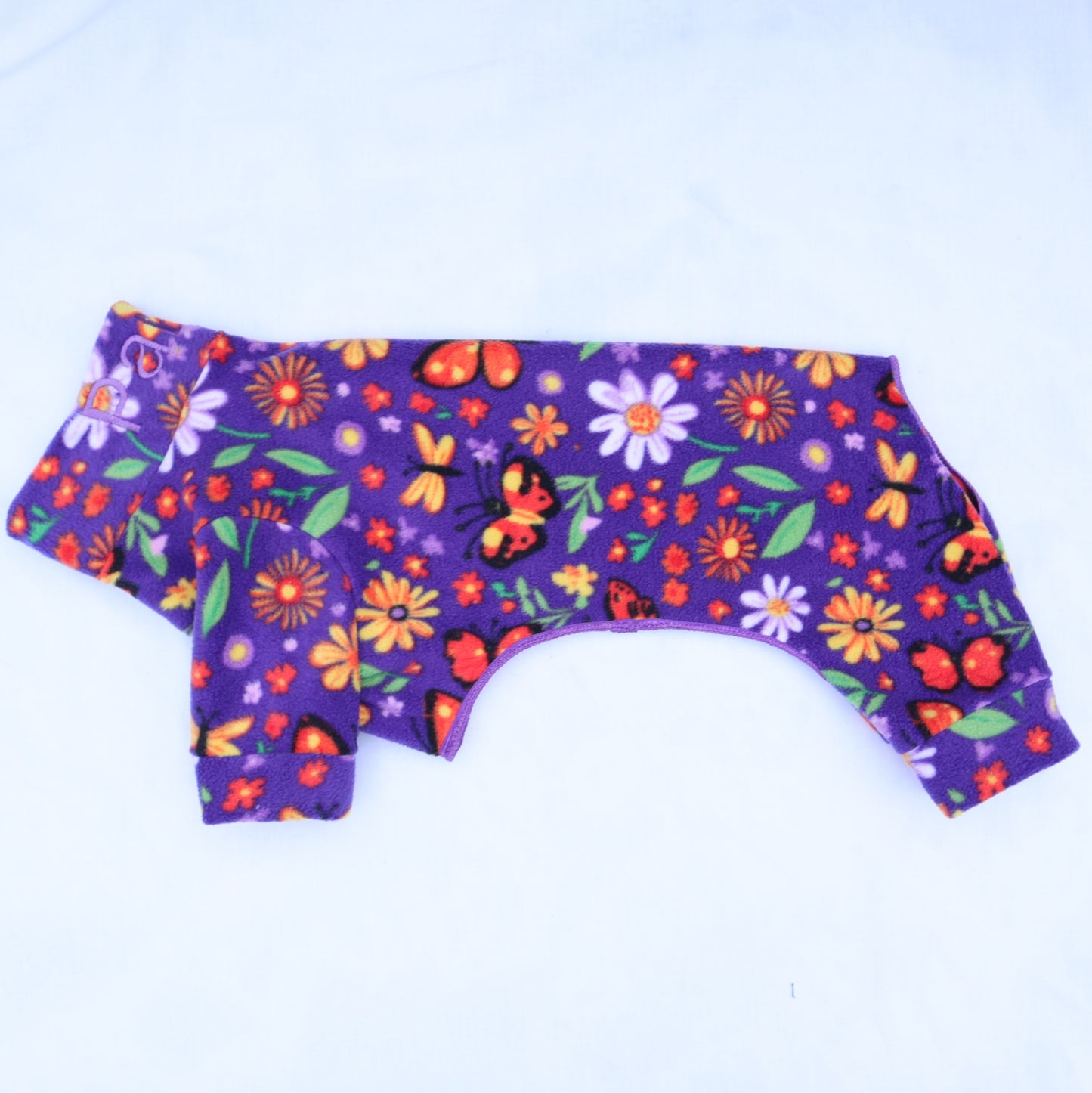 Purple Butterfly and Flowers Design Waterproof Fleece Suit Also Available as a Jumper or Coat