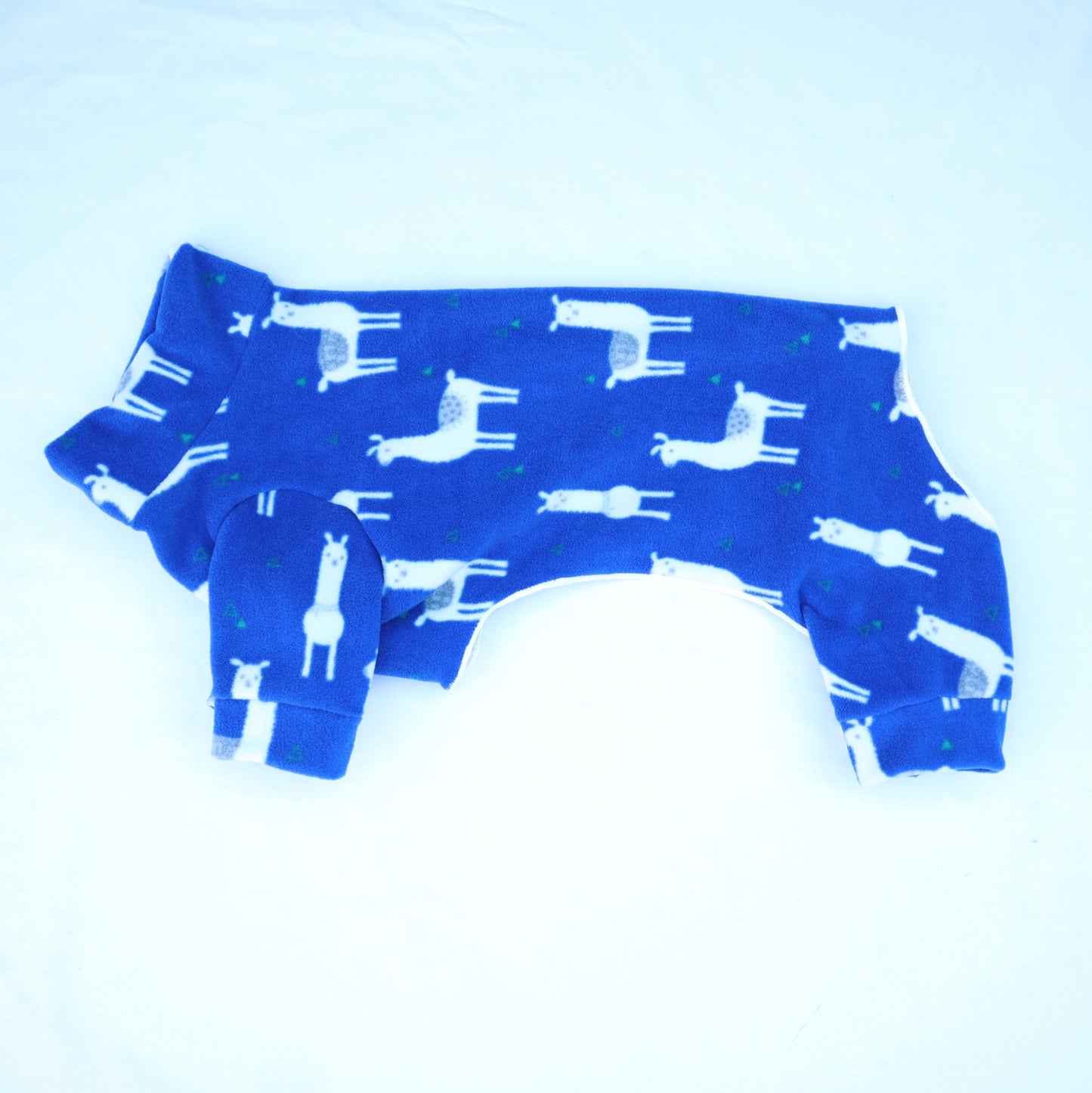 Waterproof Fleece Suit in Cute Blue Llama Design Also Available as a Jumper or Coat