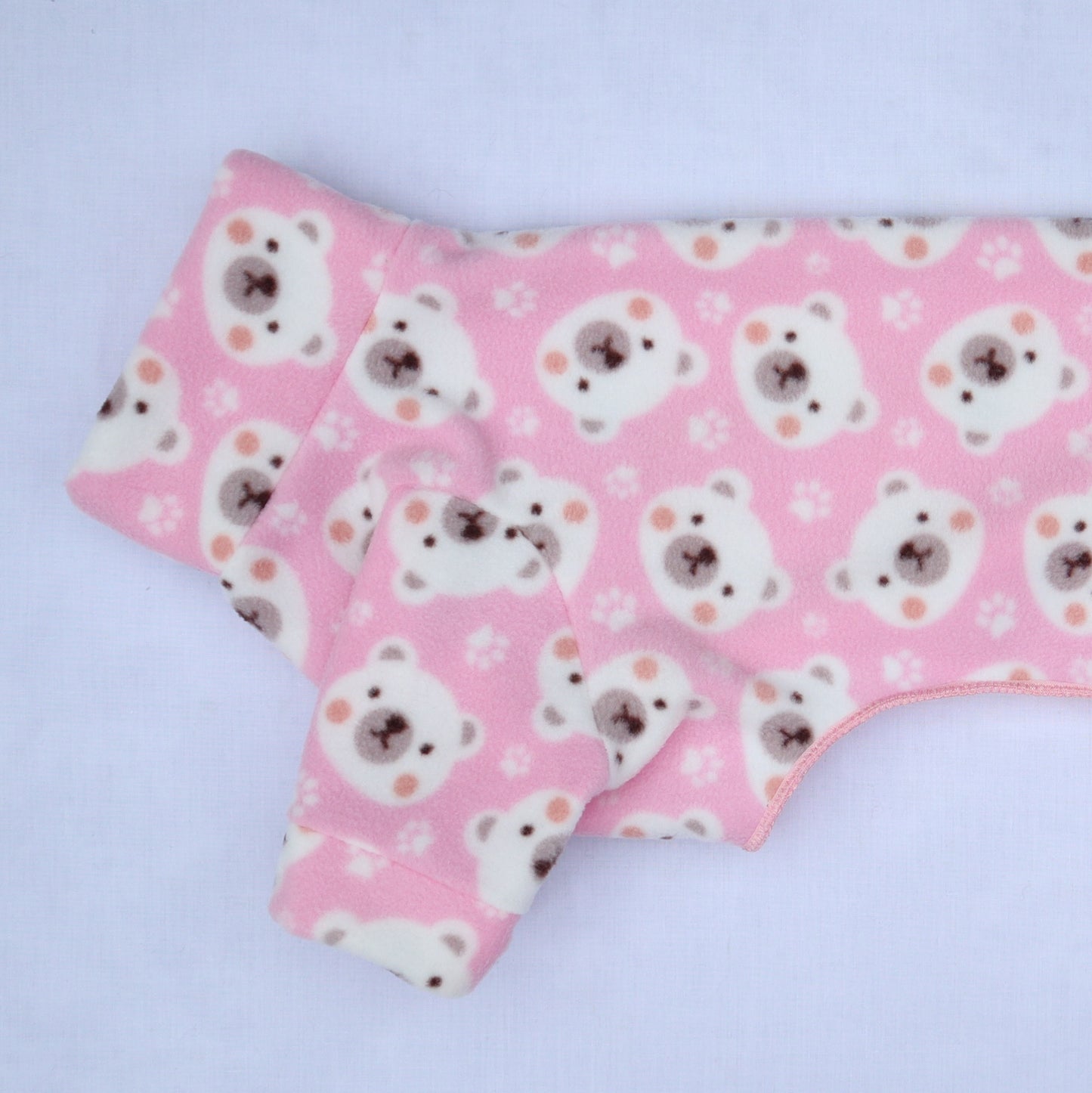 Waterproof Fleece Suit in Cute Pink Polar Bear Design Also Available as a Jumper or Coat