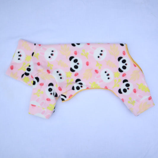 Waterproof Fleece Suit in Cute Pink Panda and Bunny Design Also Available as a Jumper or Coat