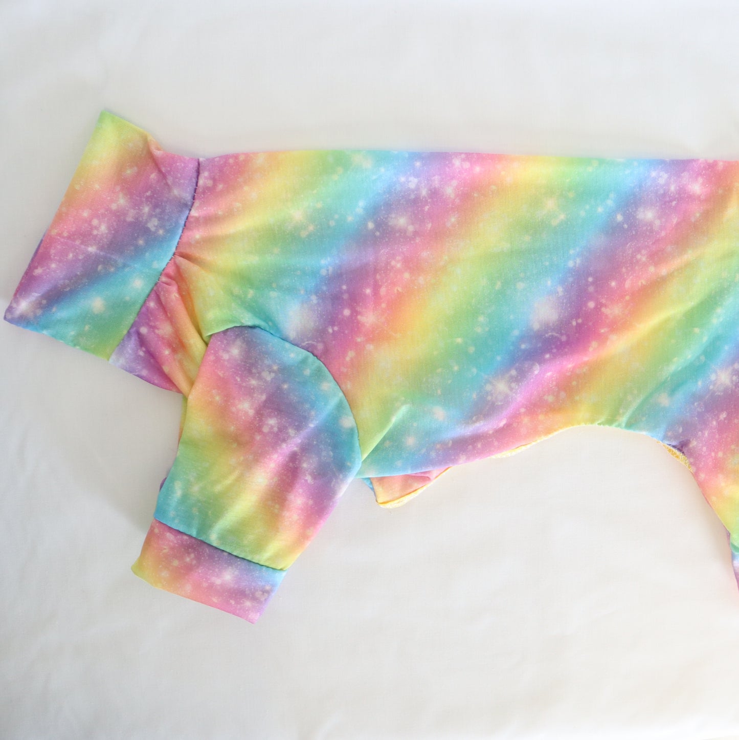 Lightweight T Shirt Style Fabric in Rainbow Design Also Available as a Jumper
