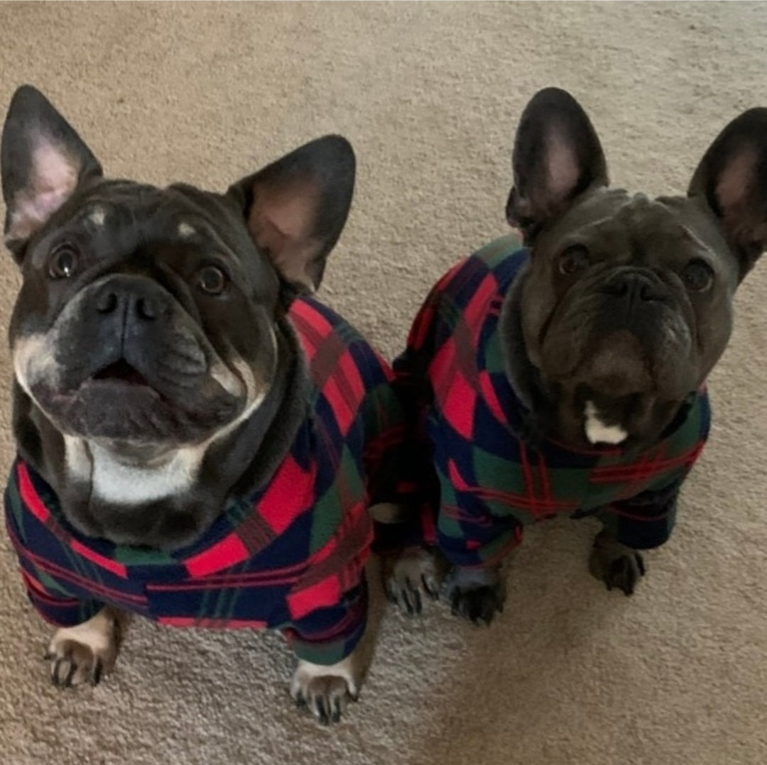 Waterproof Fleece Suit in Red Blue Green Tartan Design Also Available as a Jumper Tankie or Coat