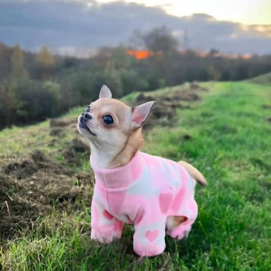 Waterproof Fleece Suit in Pastel Pink Check Design Also Available as a Jumper  Tankie or Coat