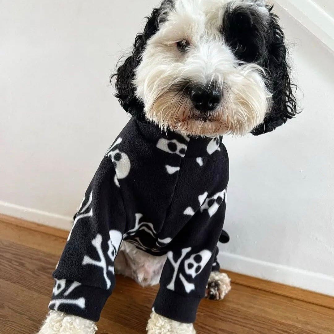 Waterproof Fleece Suit in Black and White Skull Design Also Available as a Jumper  Tankie or Coat