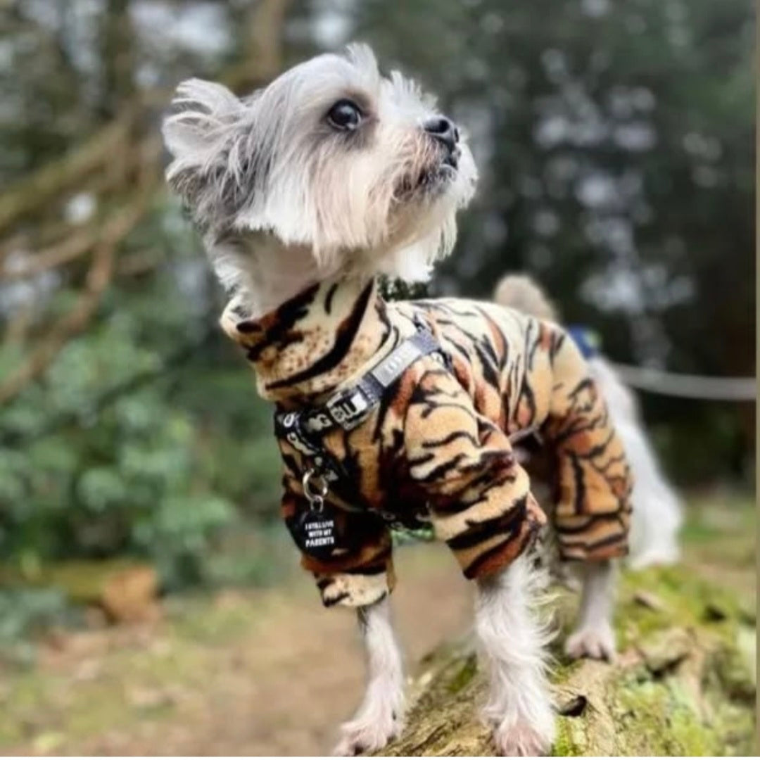 Waterproof Fleece Suit in Tiger Print Design Also Available as a Jumper Tankie or Coat