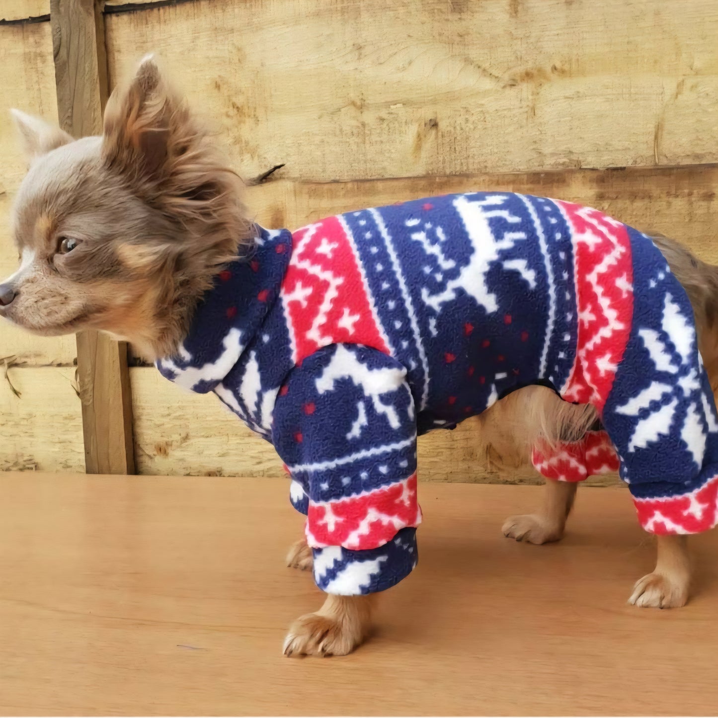 Christmas Nordic Reindeer Design Waterproof Fleece Suit Also Available as a Jumper Tankie or Coat