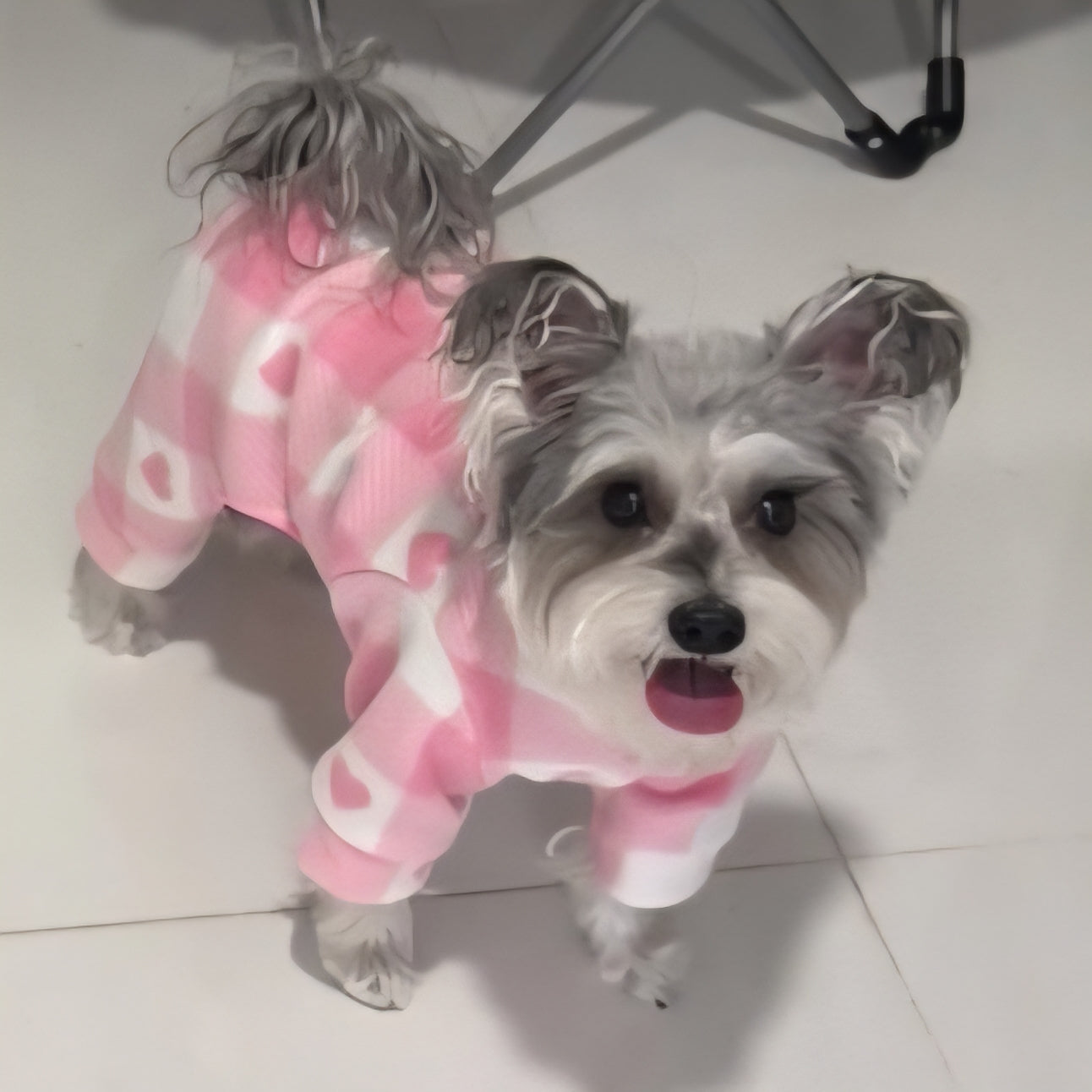 Waterproof Fleece Suit in Pink Heart Checked Print Design Also Available as a Jumper or Coat