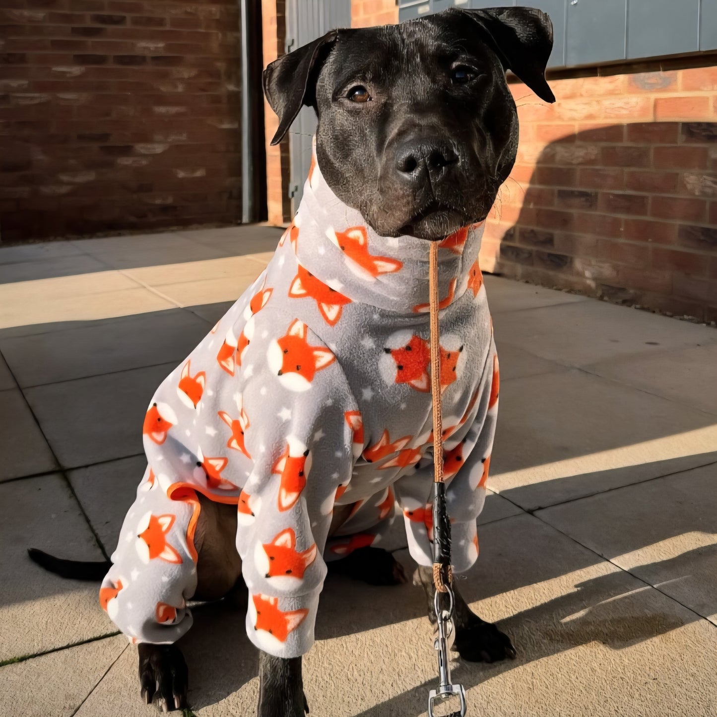 Waterproof Fleece Suit in Grey Fox Print Design Also Available as a Jumper or Coat