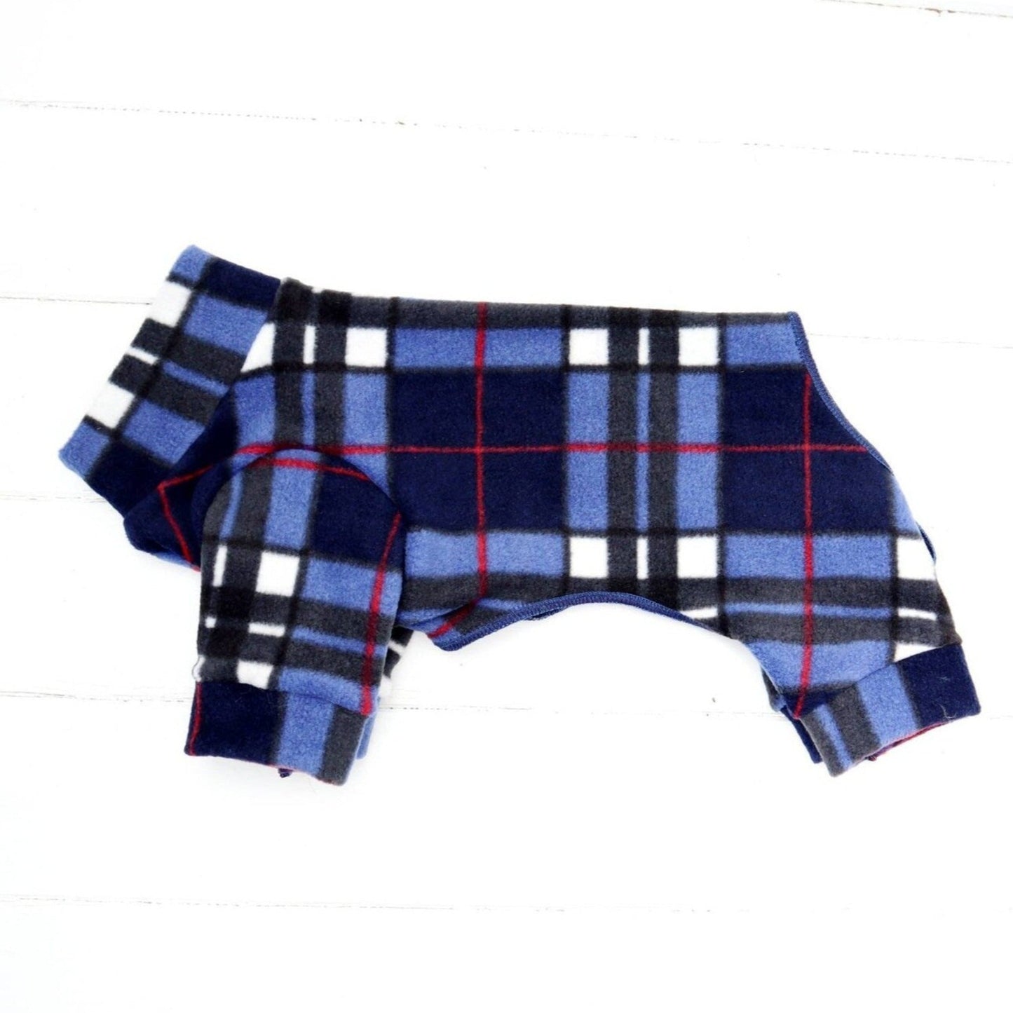 Waterproof Fleece Suit in Blue Tartan Design Also Available as a Jumper  Tankie or Coat