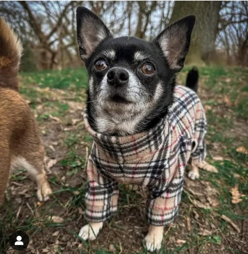 Waterproof Fleece Suit in Beige Tartan Check Print Design Also Available as a Jumper or Coat