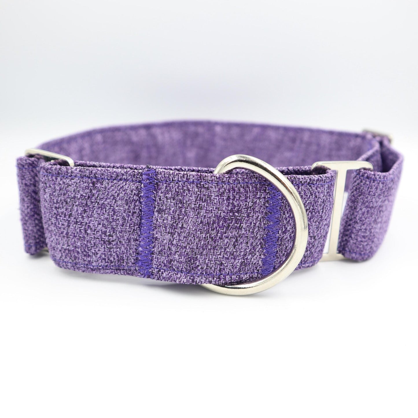 Martingale Dog Collar in Lavender Purple Tweed Style Soft Fabric CHOICE of Colours Up to 38mm Width